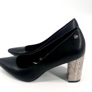 Calvin Klein | Faux Leather Block Healed Pumps